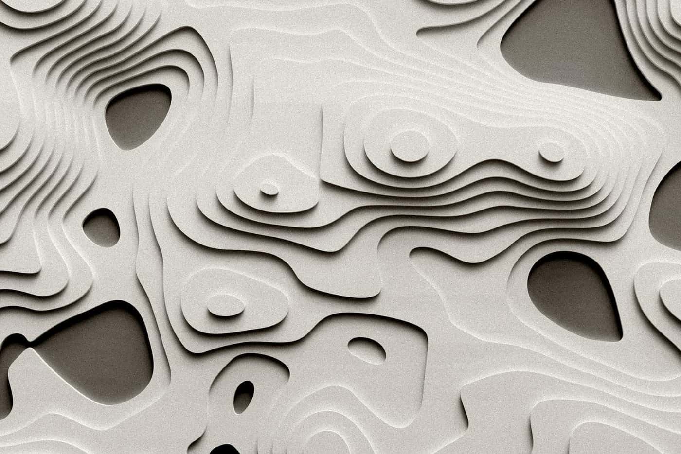 Topographic contour layers in bronze duotone